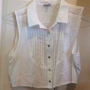 White blouse crop top